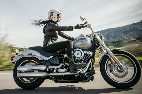 Girl riding motorcycle